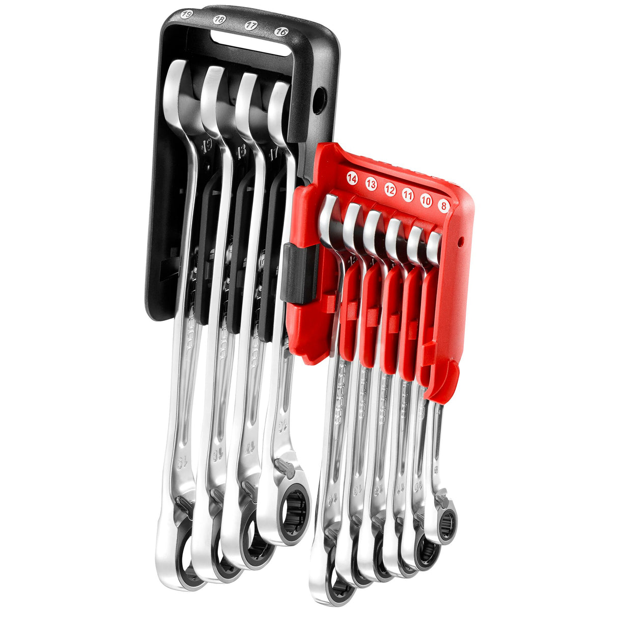 Jeu de 10 clés mixtes à fourche à cliquet métriques