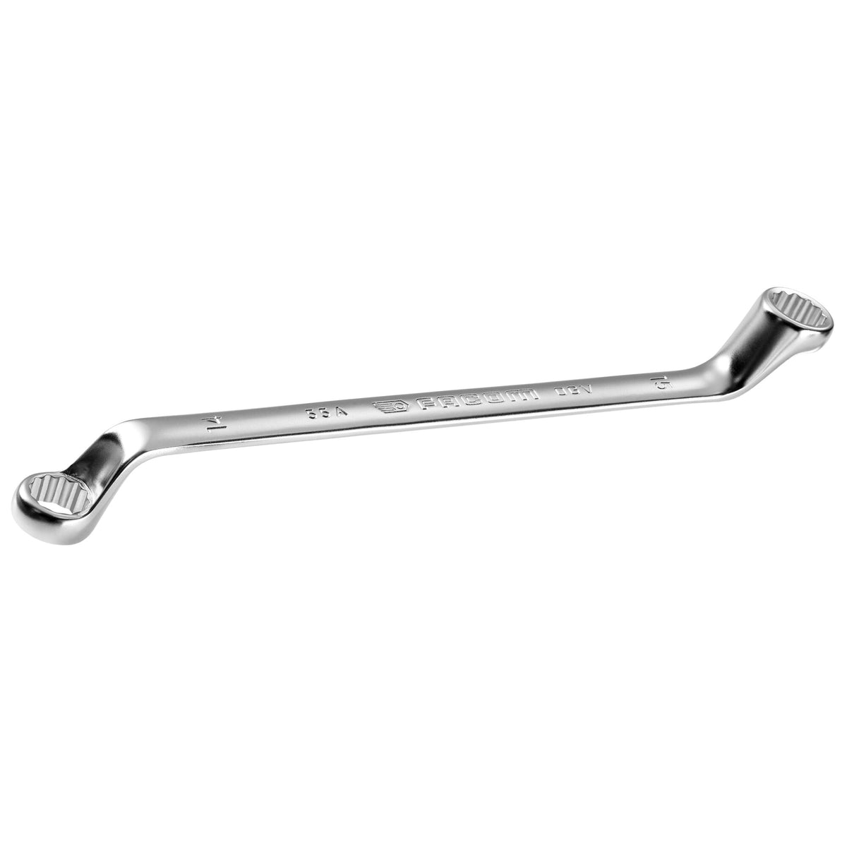 Llave Estrella Contraacodada Facom 7x8 Mm - Perfil 12 Caras OGV, Cromada Satinada