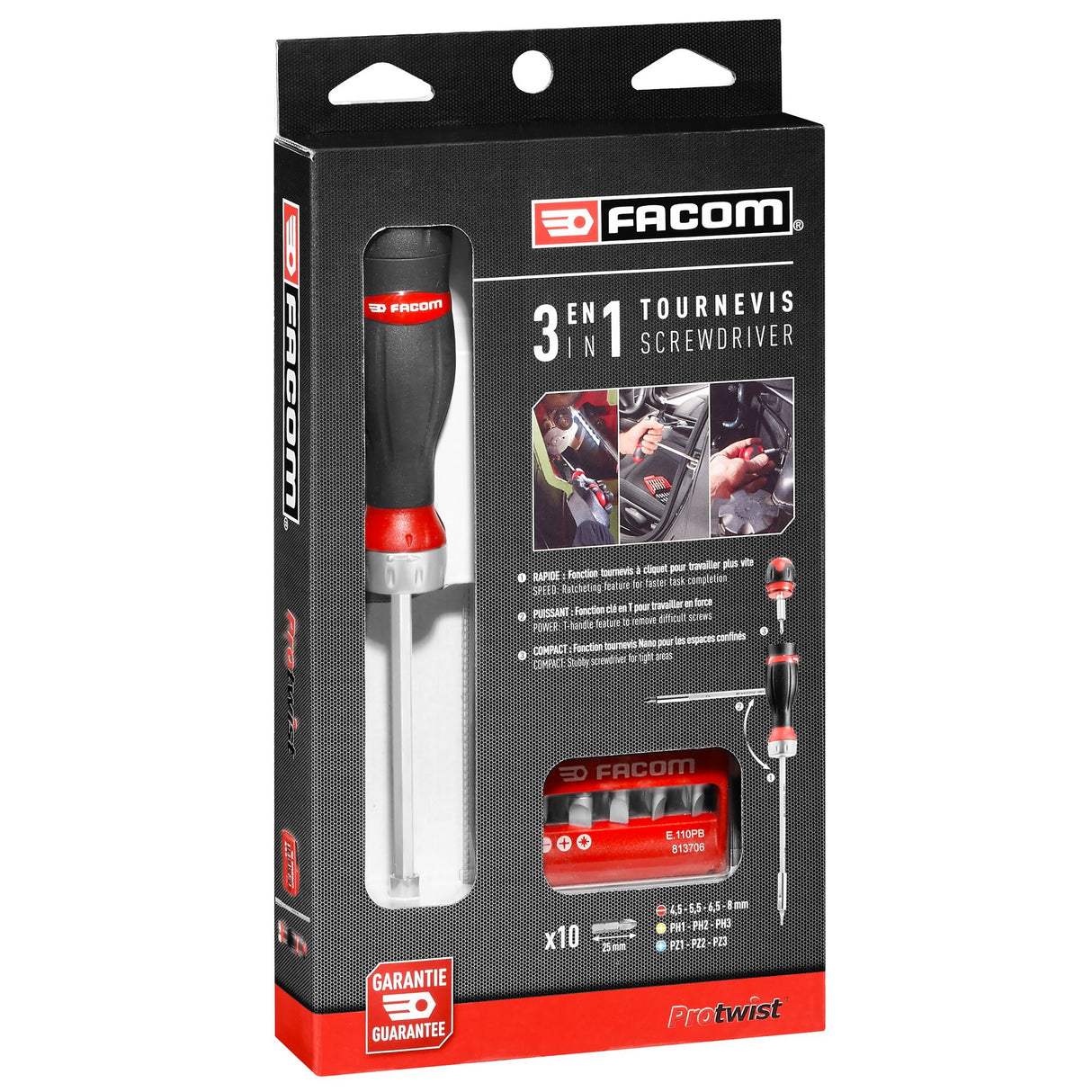 Jeu de tournevis Protwist avec embouts