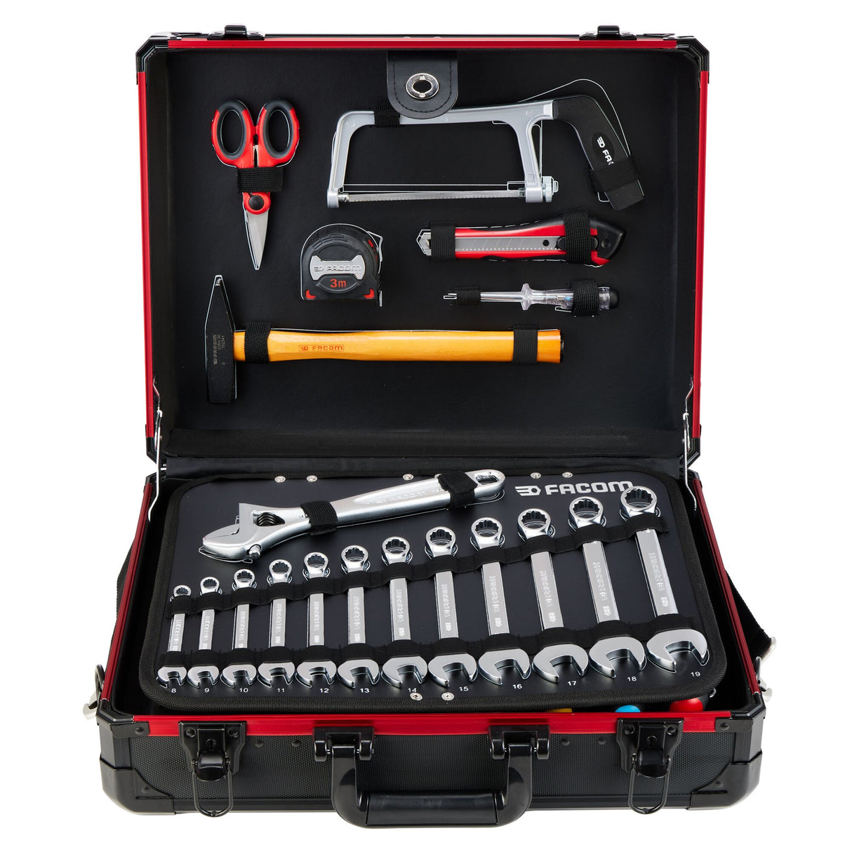 Valise de maintenance en aluminium avec une sélection d'outils (181 pièces)