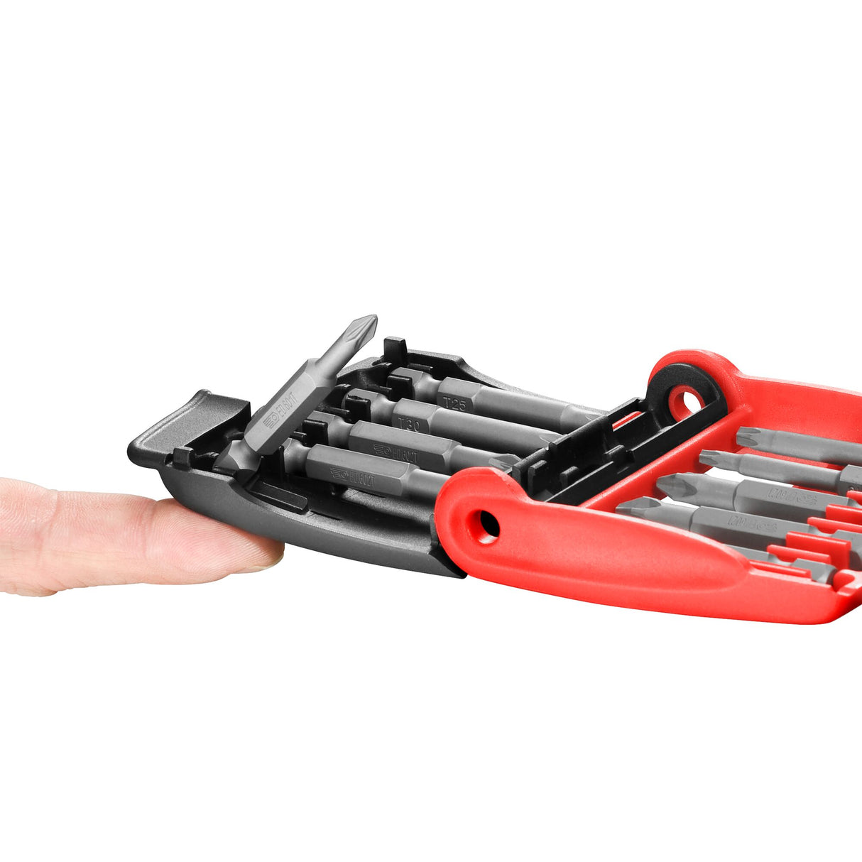 Jeu mixte d'embouts 1/4", 50 mm pour vis 6 pans, Phillips®, Pozidriv® et porte-embouts, 10 pièces