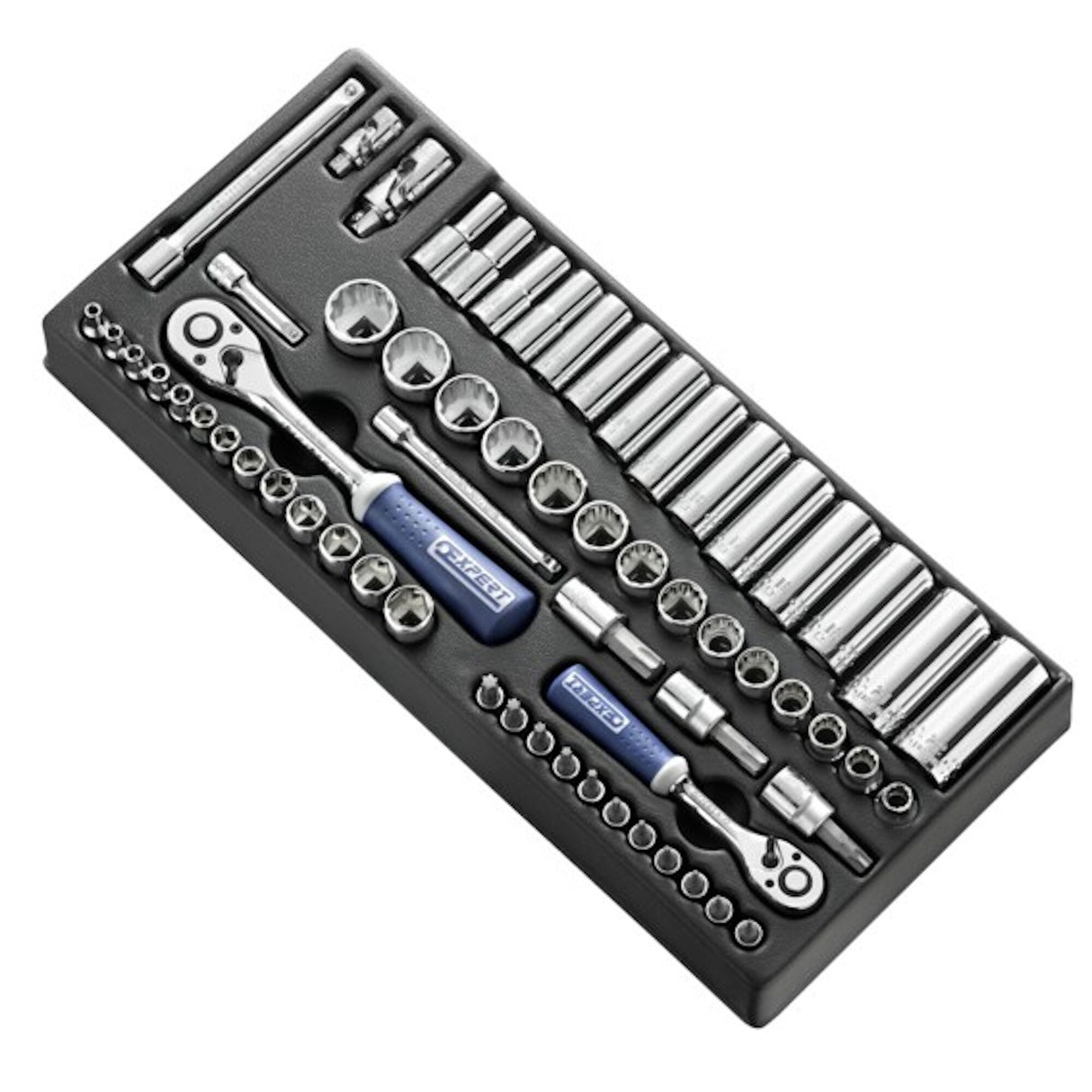 Module de douilles et accessoires 1/4", 3/8", métriques, 62 pièces