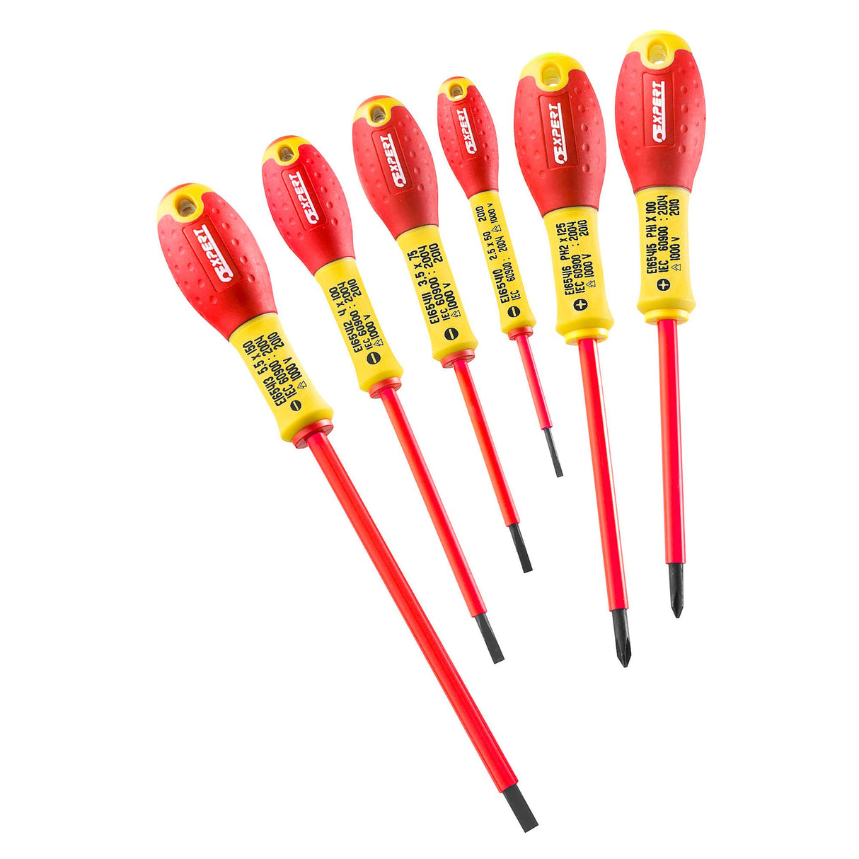 Expert - Jeu de 6 tournevis pour vis à fente + Phillips® isolés 1000 volts