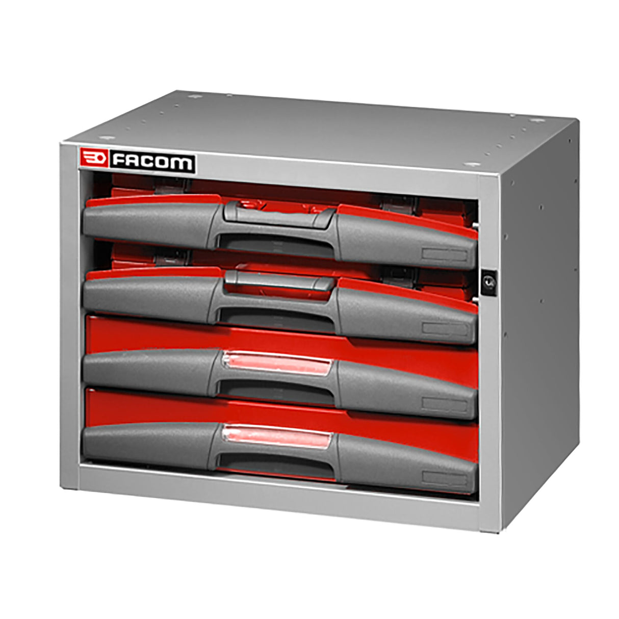 Caisson petite largeur avec 2 valises H 62, 2 tiroirs H 75, L 495 x H 382 mm