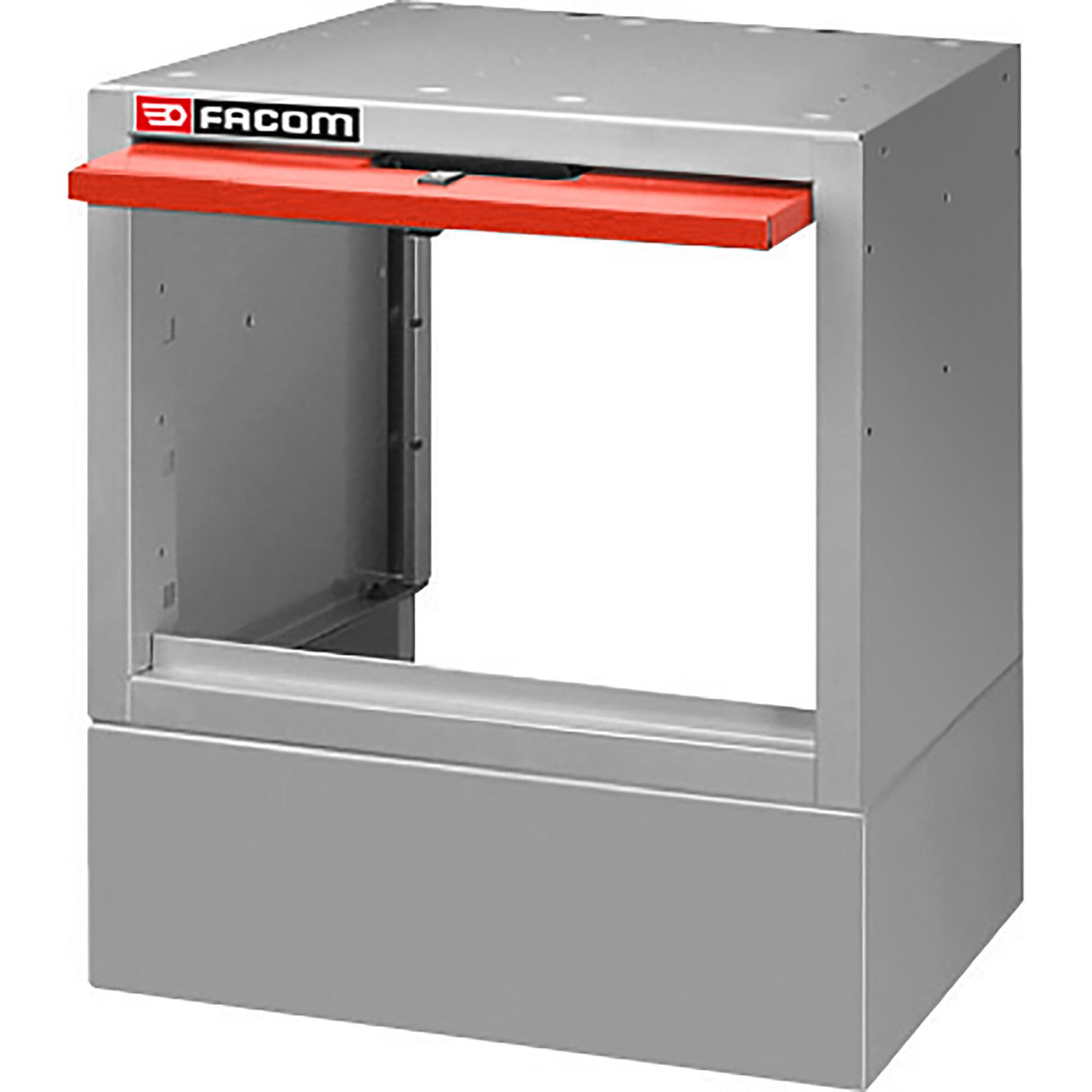 Base petite largeur, passage de roues-porte métal avec serrure, L 495 x H 542 mm