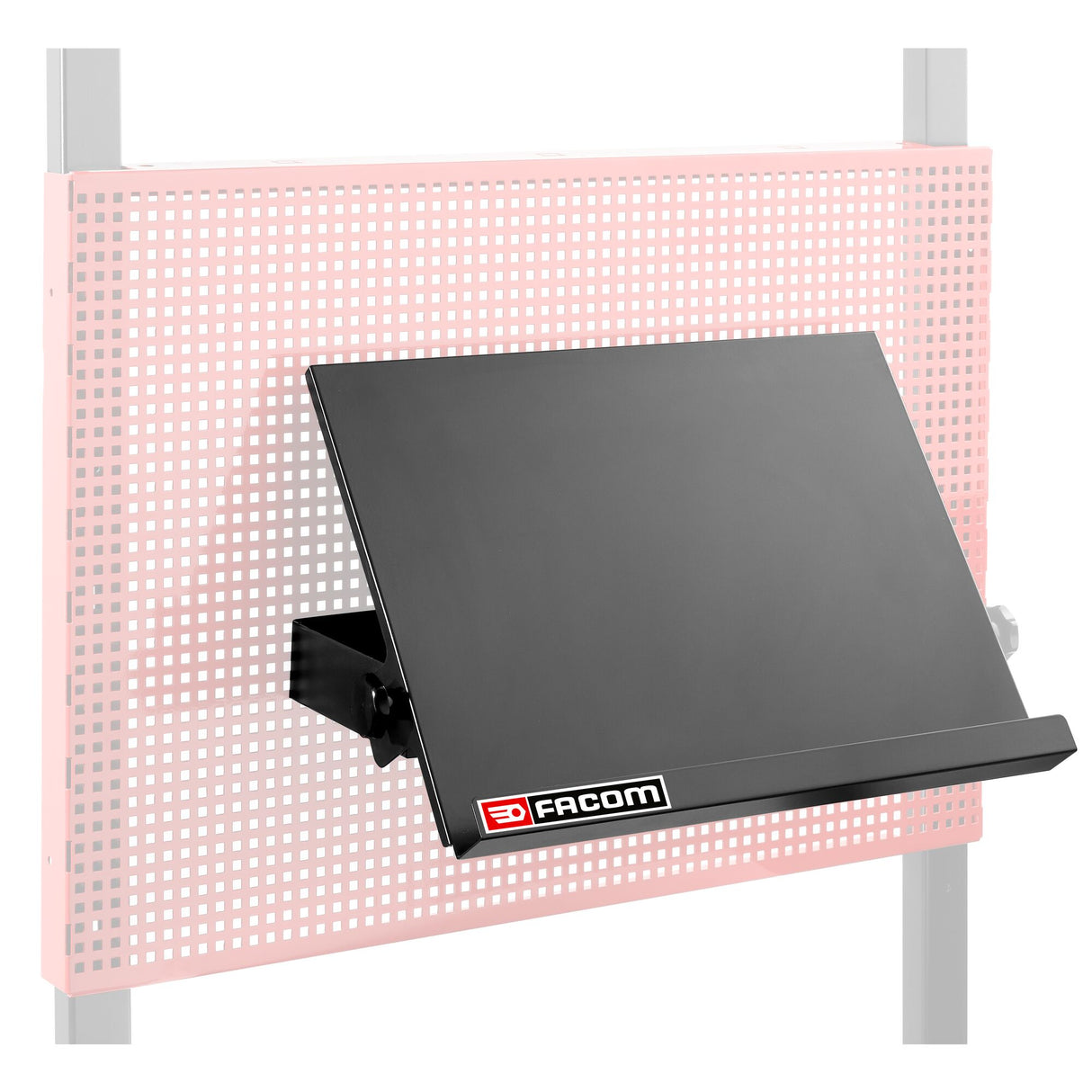 Support ordinateur à fixer sur panneau perforé, noir