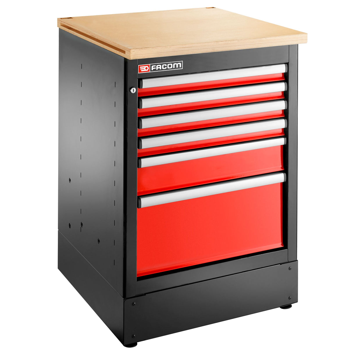Meuble bas simple, 6 tiroirs, 569 x 421 mm, rouge