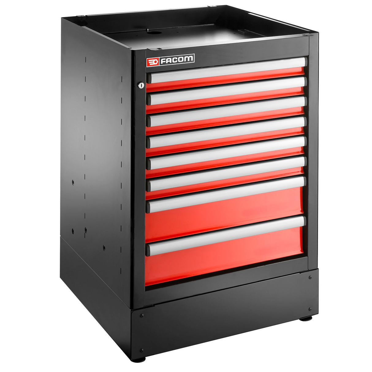 Meuble bas simple, 8 tiroirs, 569 x 421 mm, rouge