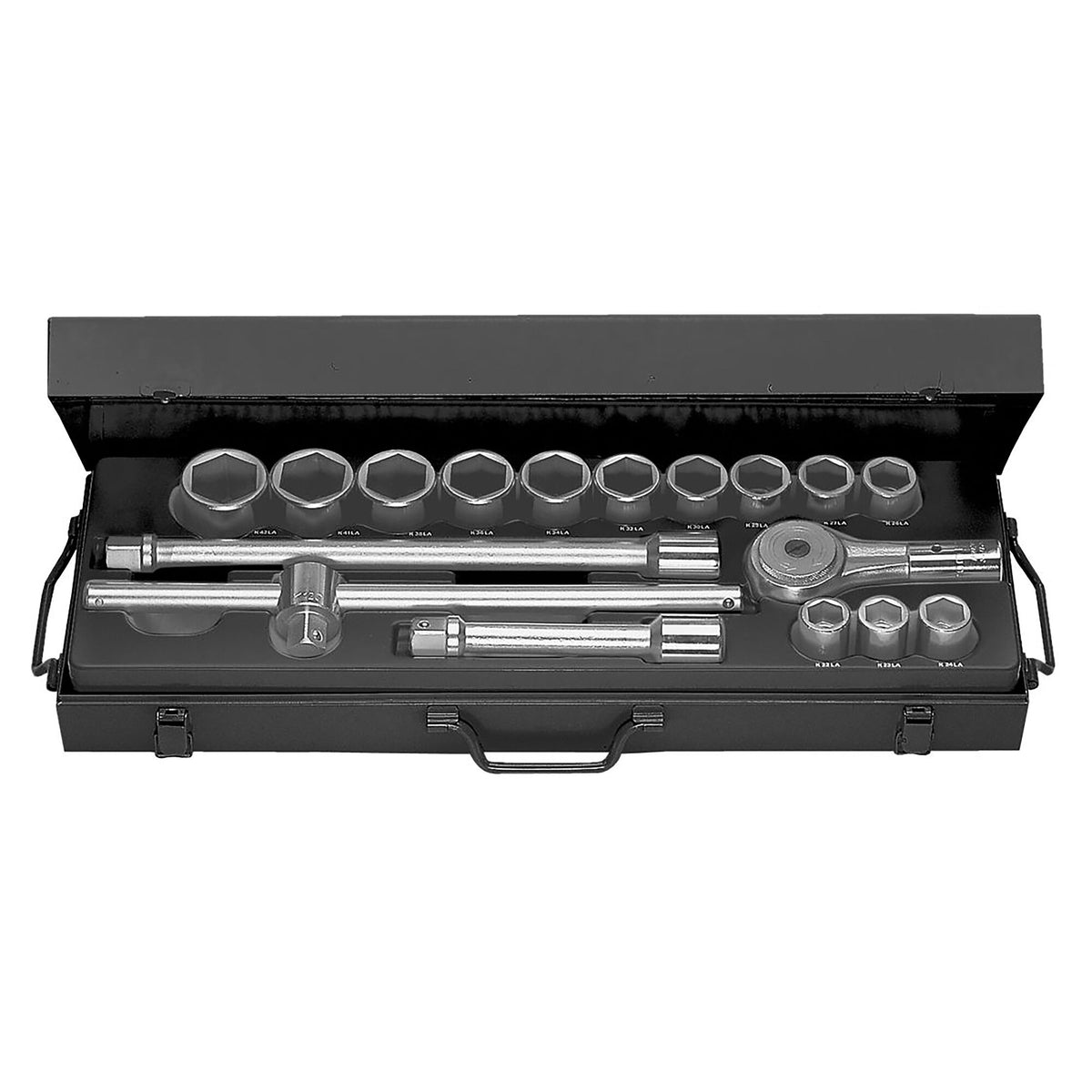 Coffret douilles longues, 6 pans métriques, 3/4"
