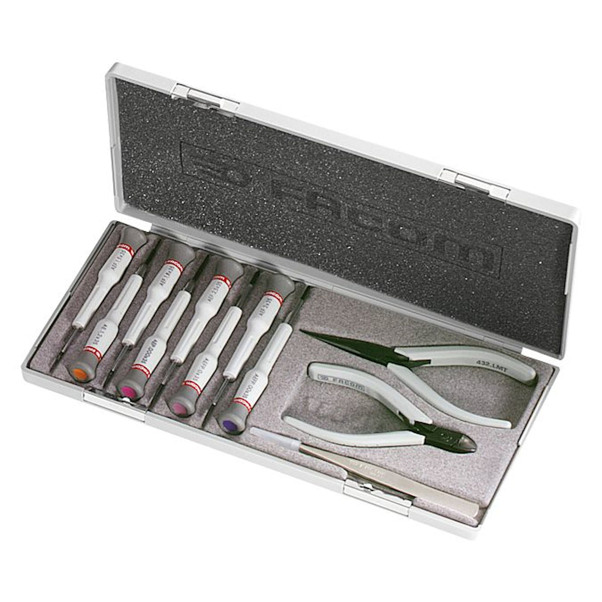Sélection de 11 outils MICRO-TECH®, tournevis pour vis à fente, Phillips®, pinces et brucelles
