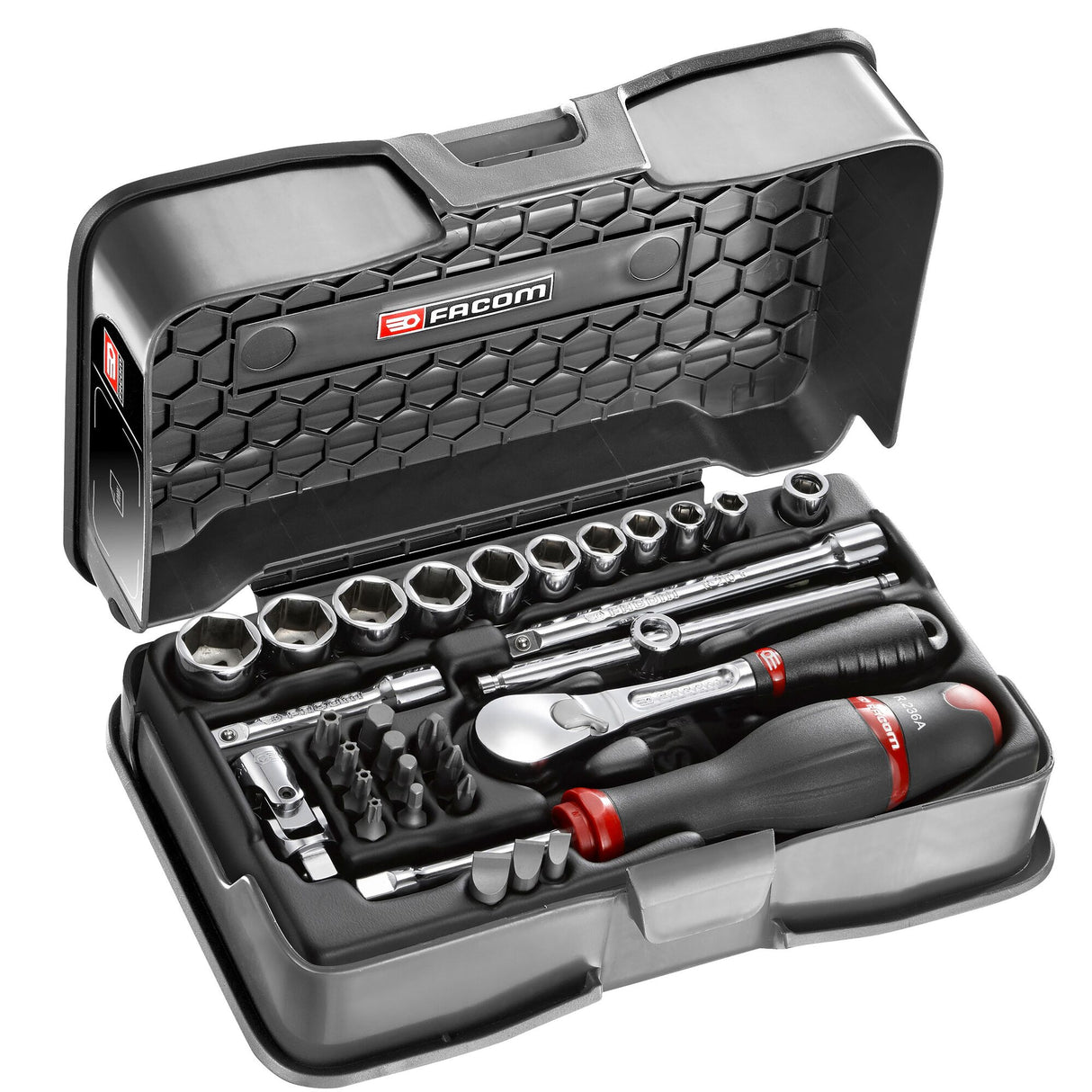 Coffret douilles, 12 pans métriques et embouts, 31 pièces, 1/4"
