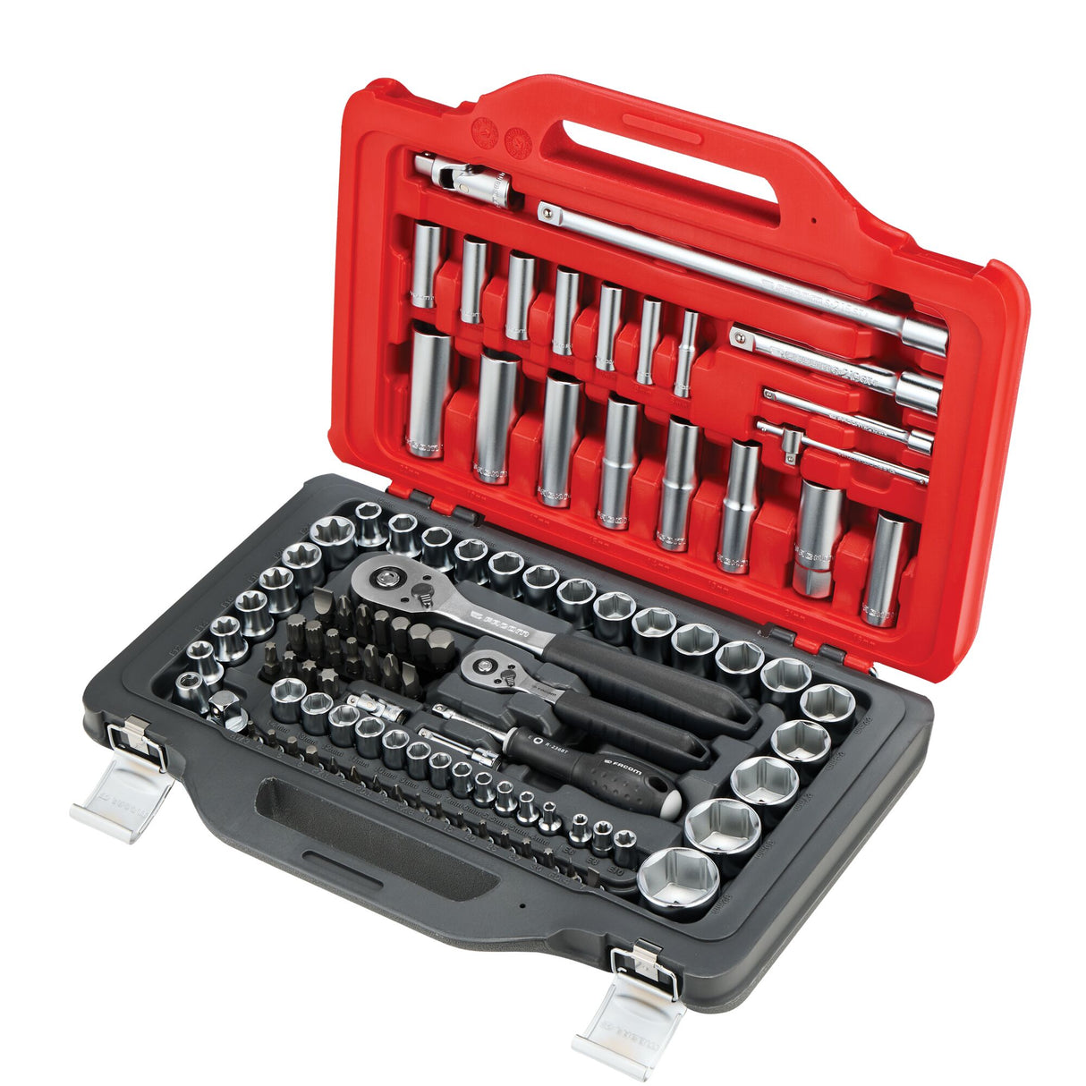 Coffret cliquet-douilles 1/4" & 1/2" Twin Box - 100 pièces