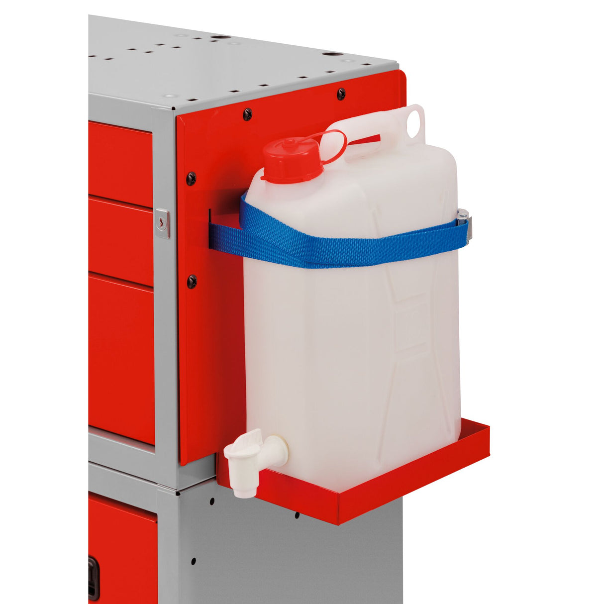 Bidon d'eau 10 l avec support métal, fixation sur meubles et montants