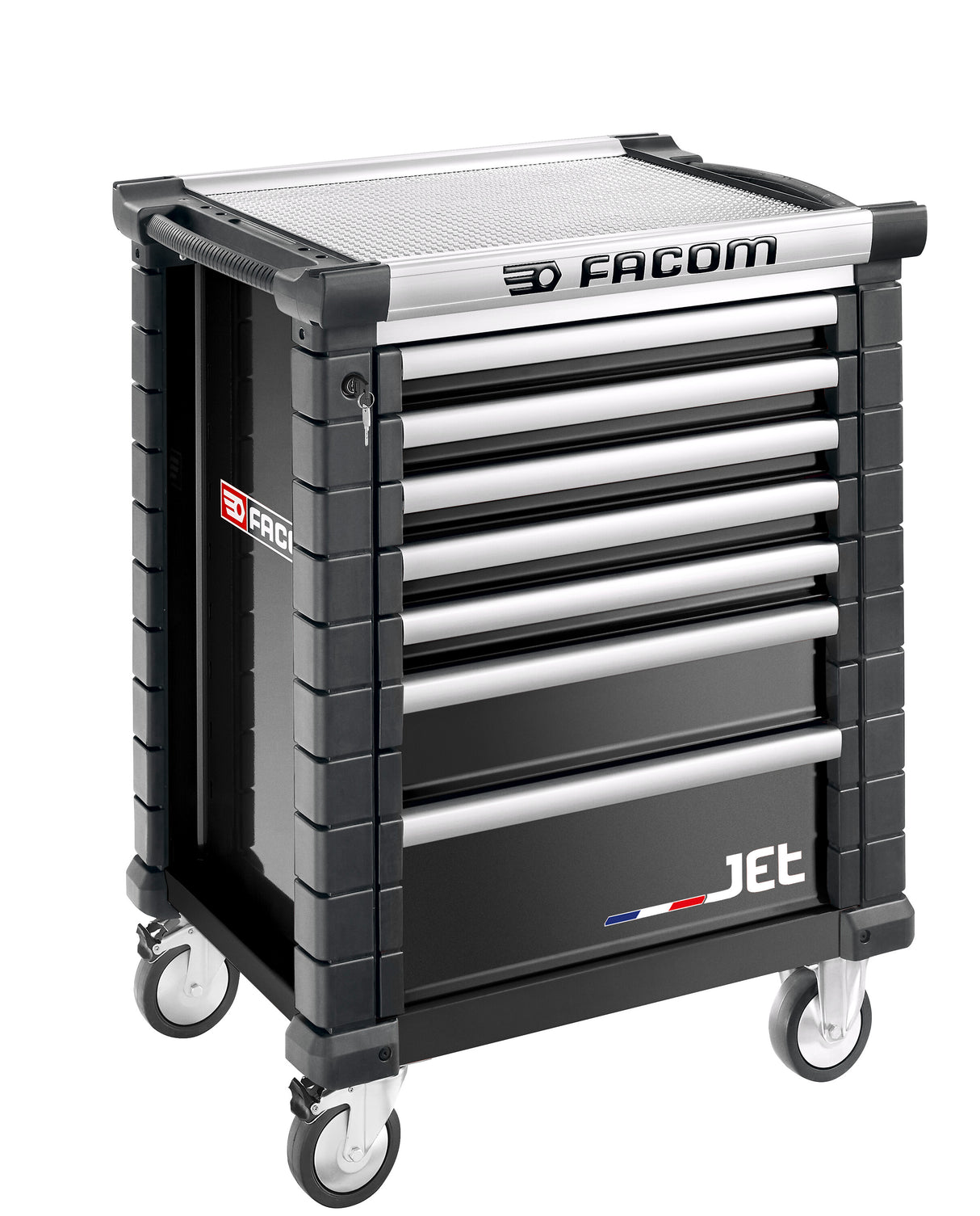 Servante 7 tiroirs, L 569 x h 421 mm, 3 modules par tiroir, plateau 0,28m²