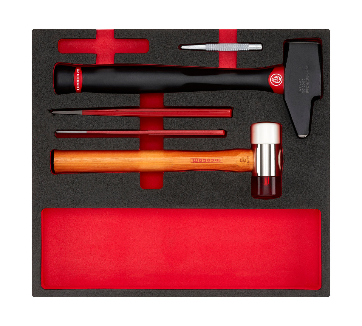 Module mousse avec marteau manche graphite 200C et burin