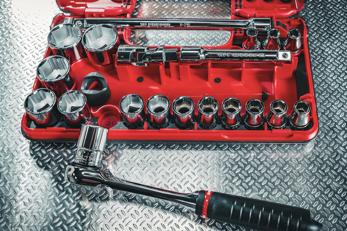 Pack OGV® Grip DBOX - un jeu de clés mixtes 441 en étui 8 pièces + un coffret DBOX 1/2" 21 pièces