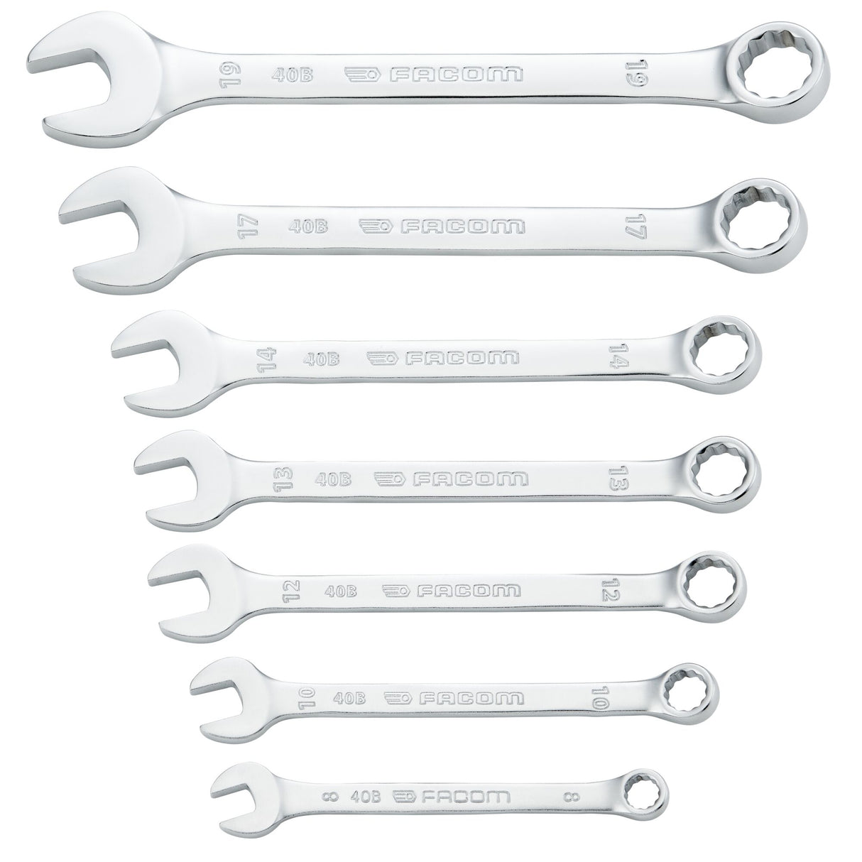 Jeu de clés mixtes - 40B - étui portefeuille - 7 pièces