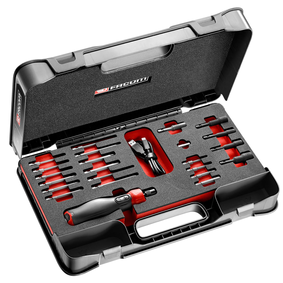 Tournevis assisté E-PROTWIST en MBOX plateau mousse avec 23 accessoires