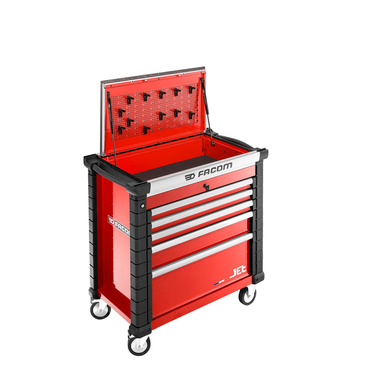 Station de travail de carrosserie à 5 tiroirs avec couvercle supérieur de rangement dédié
