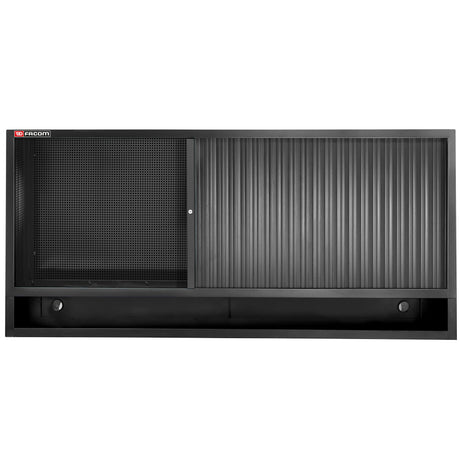 Meuble haut triple à rideau, panneau perforé pour accrochage vertical, noir