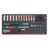 MODM.RL151-66 - Jeu de douilles 1/4 dans module mousse - 66 pièces