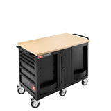 Établi mobile de maintenance lourde à 14 tiroirs + placard.