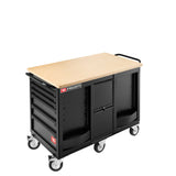 Établi mobile de maintenance lourde à 14 tiroirs + placard.