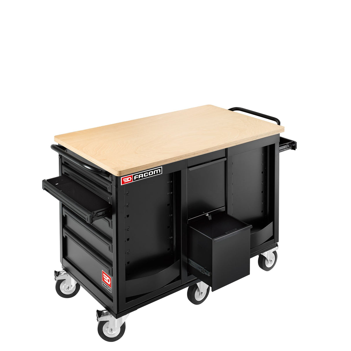 Établi mobile de maintenance lourde à 14 tiroirs + placard.