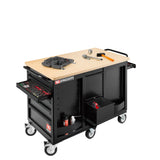 Établi mobile de maintenance lourde à 14 tiroirs + placard.