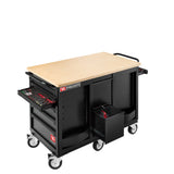 Établi mobile de maintenance lourde à 14 tiroirs + placard.