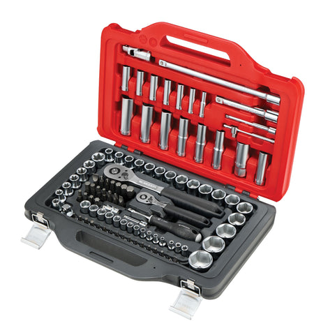 Coffret cliquet-douilles 1/4" & 1/2" Twin Box - 100 pièces