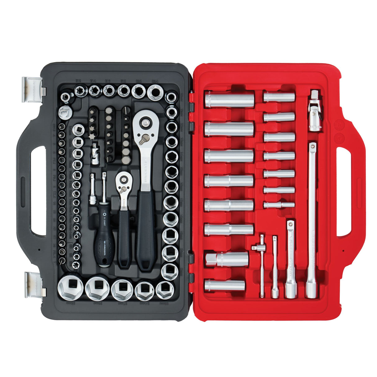 Coffret cliquet-douilles 1/4" & 1/2" Twin Box - 100 pièces