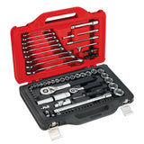 Coffret cliquet-douilles 1/4" & 1/2" + clés mixtes 40B. Twin Box - 82 pièces