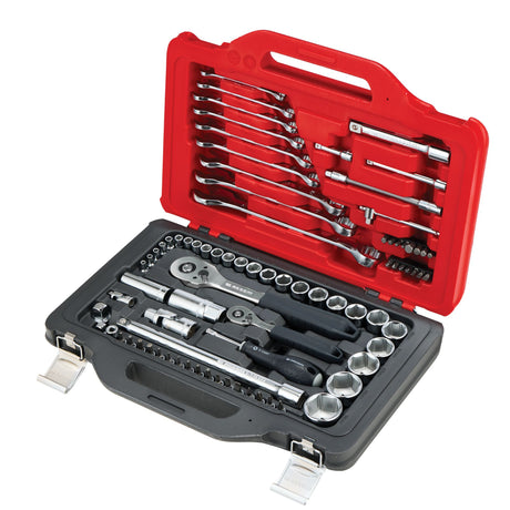 Coffret cliquet-douilles 1/4" & 1/2" + clés mixtes 40B. Twin Box - 82 pièces