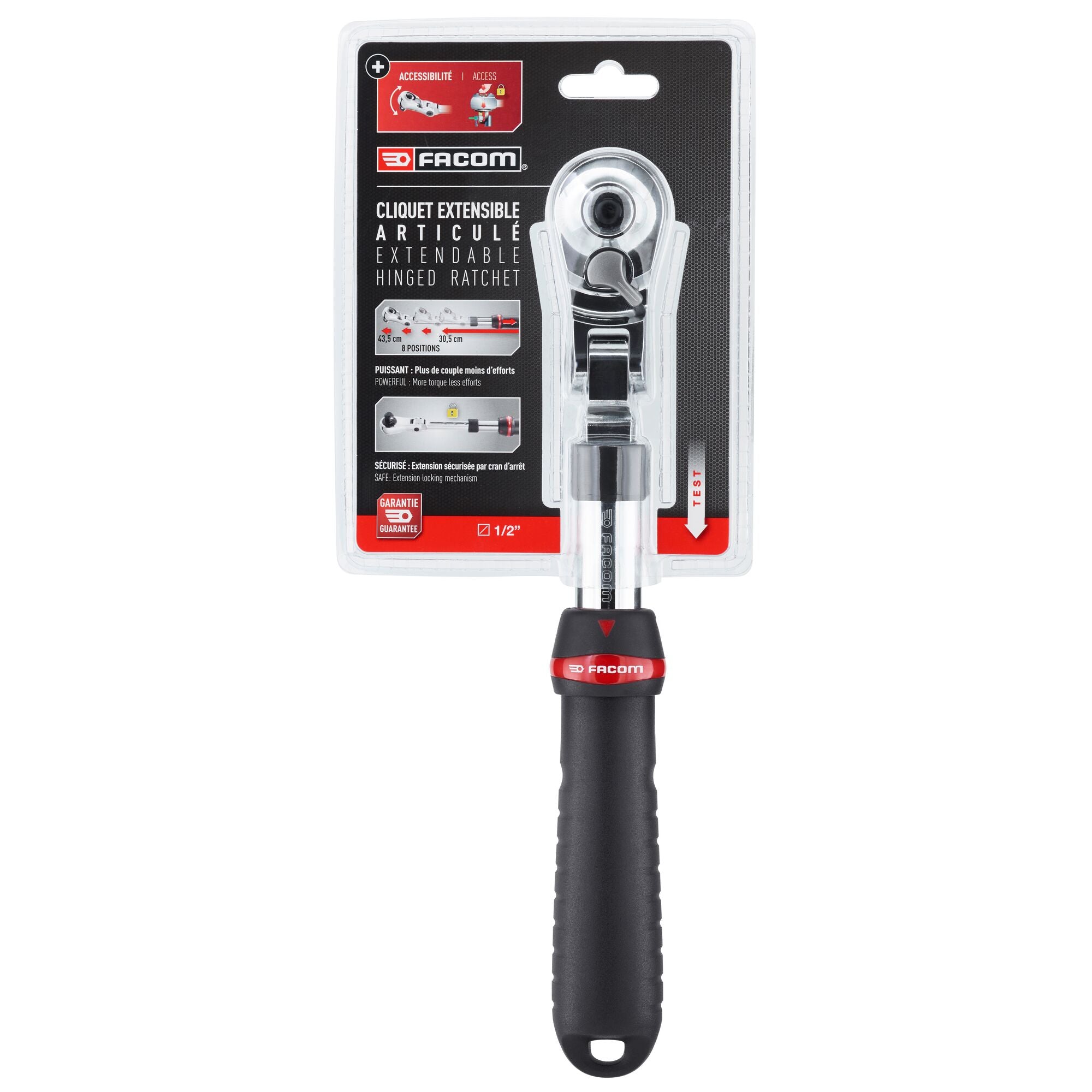 COMERSIMU Knarre 1/2" Mit ExPULS+10 Vaso - Ratsche Mit Becherauswurf Inkl. 10 Nüsse (10-24 Mm)