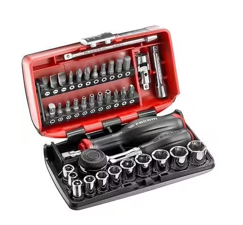 Jeu de douilles, 6 pans, métriques, 38 pièces, 1/4"